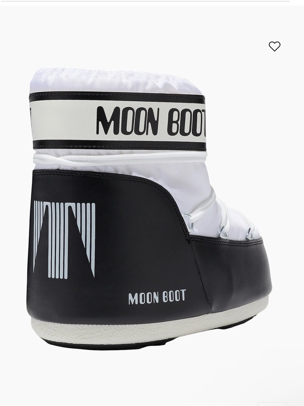 Moon Boot Black and White Classic Low Nylon Boot